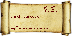 Imreh Benedek névjegykártya
